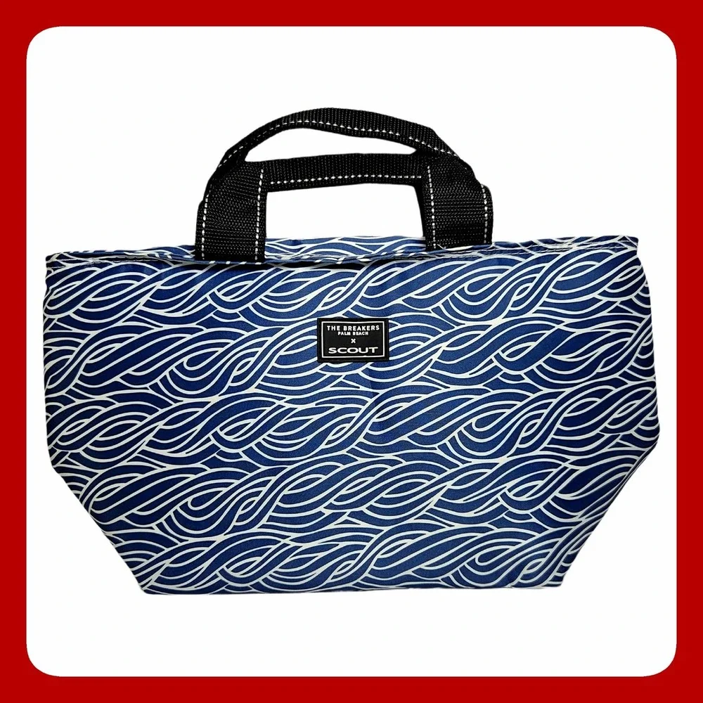 SCOUT The Breakers Palm Beach Blue Wave Insulated Picnic Lunch Tote Bag EUC